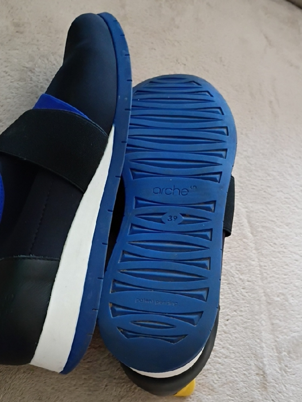 Arche Slip-On Sneakers in Black, Blue and Yellow - Picture 9 of 10